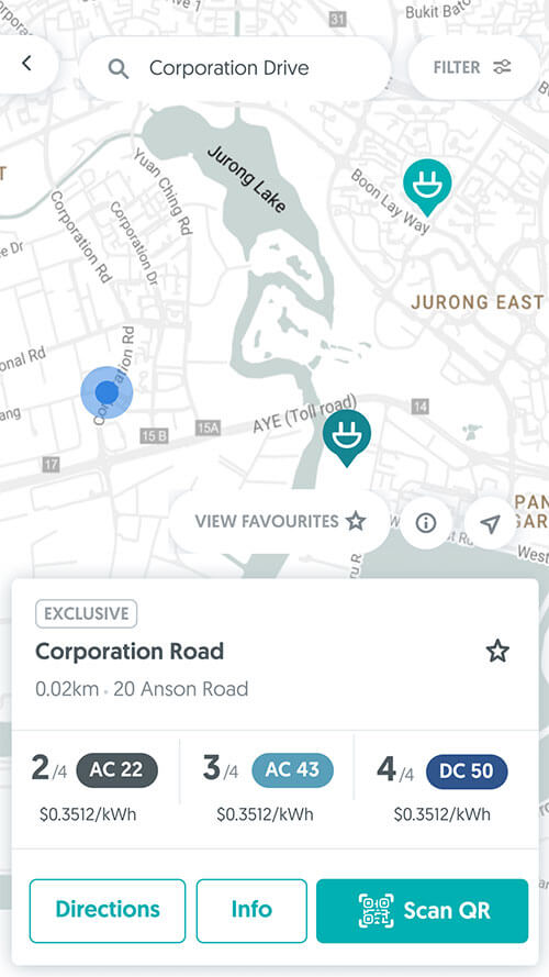 Locate the nearest charging point